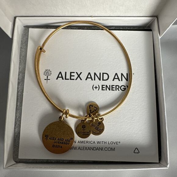 New Alex and Ani Initial S Rafaelian Gold Expandable Bangle Bracelet $28 - Picture 3 of 3